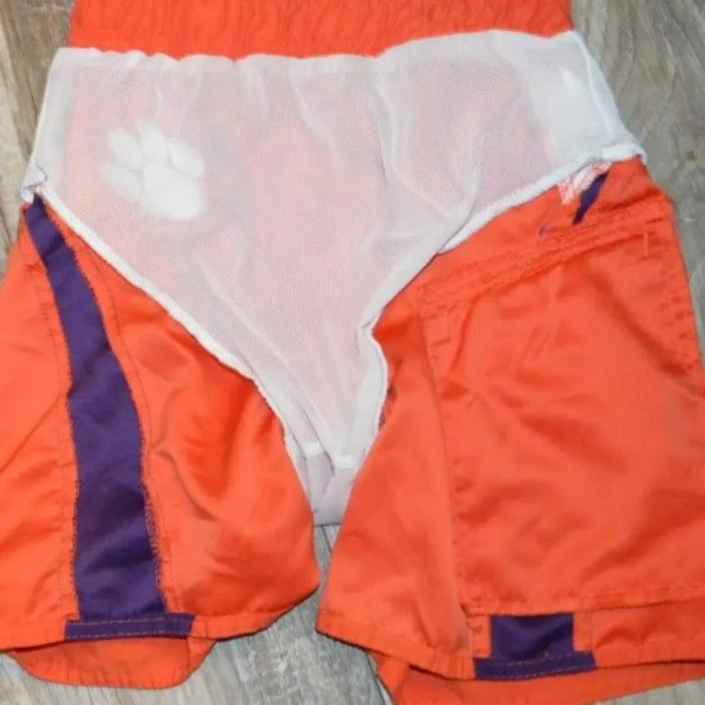 Clemson University Tiger Paw Boys Swim Trunks Bathing Suit Lined 6/7 Small